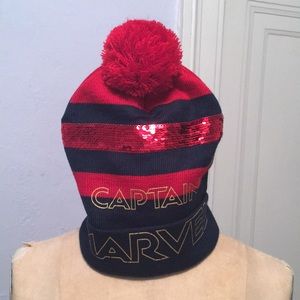 Kids Captain Marvel pompom hat